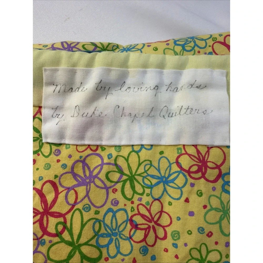 Handmade Lap Or Baby Blanket Quilt Beautiful Bright Colors
